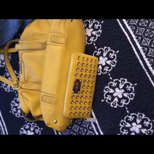 Yellow leather Michael Kors bag & matching wallet